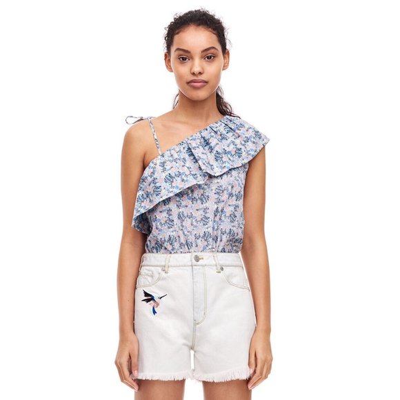 La Vie Rebecca Taylor One Shoulder Floraison Top - Picture 1 of 11